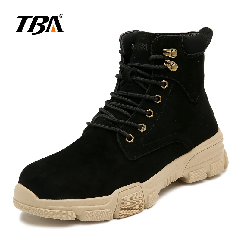 TBA Для мужчин британский тенденция теплые повседневные ботинки из коровьей Разделение с верх из флока мышцы-подошва мужской высокое качество обувь для ходьбы