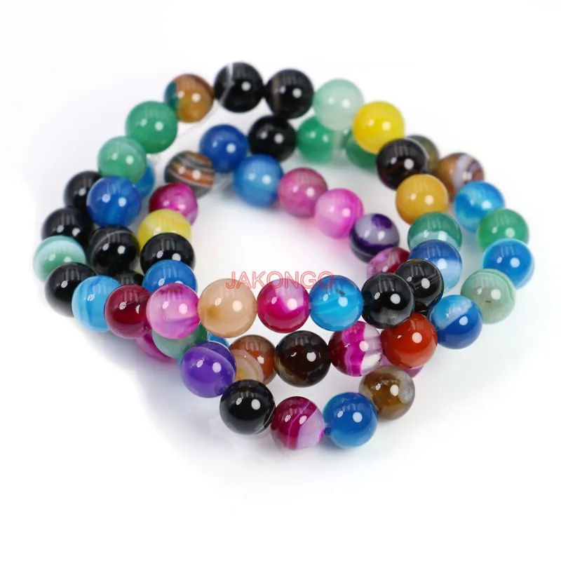

AAA+ Round Colorful Loose Striated Beads for Making Jewelry Diy Handmade Bracelet Necklace 4/6/8mm