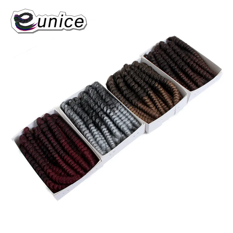 

Eunice Hair Spring Twist Braids Ombre Hair Extensions 10"20"Crochet Braids 20strands/pack Synthetic Braiding Hair Grey/Brown/Bug