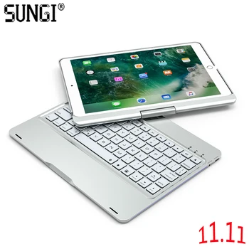 

Slim Bluetooth Keyboard with 360 Degree Rotating Case Cover for iPad Pro 10.5 Breathing Light Keyboard Bluetooth for Tablet