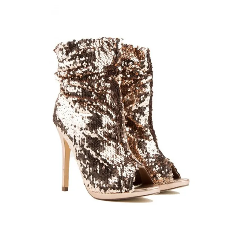 gold_glitter_shoes_peep_toe_stiletto_heel_ankle_booties_for_party