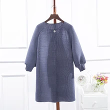 Сжатая воздушная рубашка miyake гофрированное пальто