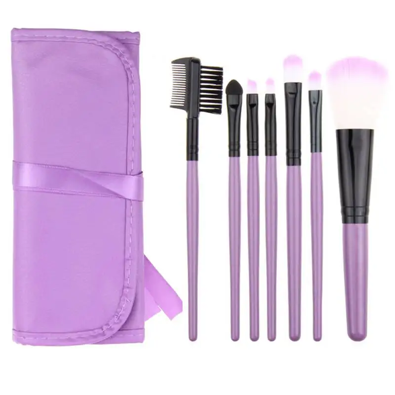Colorido em pu Cabelo Sintético Profissional Peixe Especial Punho Plástico Cosmetic Make up Brush Kit Makeup Brushes Grupo Bolsa 7 Pcs 9 Beleza e saúde