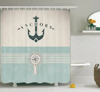 

ArtsyOcean Nautical AnchorShower Curtain Polyester Curtain Hotel/Bathroom With Hooks Ring(72"x72")Inch