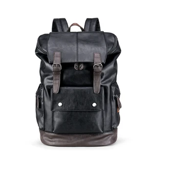 

Fashion luxury male pu Leather Backpacks High Quality Brand Design Casual Men Travel Bag Vintage mochila hombre for college