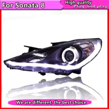 Автомобильный стиль для Sonata 8 фар 2011- Sonata 8 светодиодные фары головного света led drl проектор фары H7 hid Биксеноновые линзы