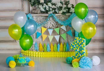

Balloons 1st Birthday Boy Kids Backdrops Custom Photography Backgrounds For Photo Studio fond photographie anniversaire