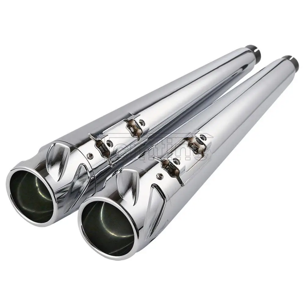 

Motorcycle 4" Megaphone Exhaust Mufflers Slip-on For Harley Touring Road King Electra Street Glide 1995-2016 2015 Chrome/Black