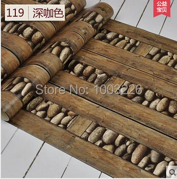 

Vinyl Wallpaper Stone Vintage Waterproof Grain Cobblestone for Living Room Wallcovering .papel de parede 3D Wood Wall Paper.pape