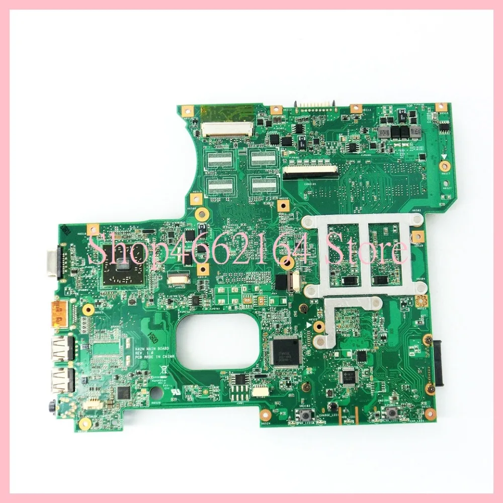 Black Friday  K42N motherboard REV1.0 For ASUS A42N X42N K42N Notebook mainboard Non Integrate DDR3 K42N Laptop m