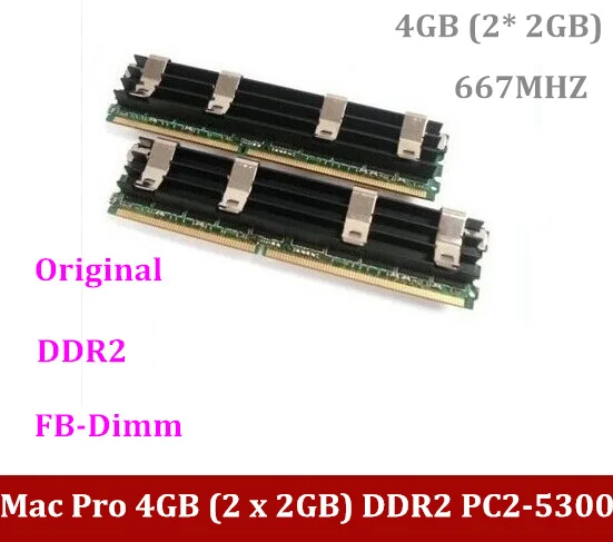 

FreeShipping Original Mac Pro Memory 4GB (2 x 2GB) DDR2 667MHZ  FB-Dimm PC2-5300 ECC DDR2 macpro 4GB DDR2 1.1, 2.1,3.1 updates