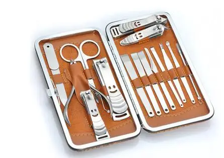 APINKGIRL Professional 15 in1 Pedicure Manicure Set font b Nail b font Clippers Cuticle Grooming Kit
