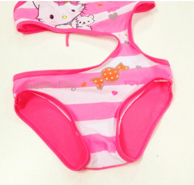 Летний купальный костюм для девочек, цельное платье для девочек, детская юбка-брюки для девочек в стиле "Хеллоу купальник кошка Роза пляжная одежда для детей, одежда для купания для девочек, «Hello Kitty» G3-SW014