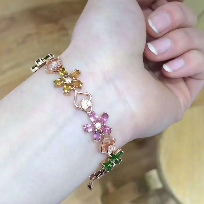 

2017 New Qi Xuan_Tourmaline Stone Luxury Bracelets_Plated Rose Gold Fashion Tourmaline Bracelets_Manufacturer Directly Sales