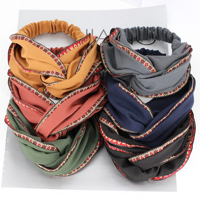 

Xiacaier 2018 Fashion Knot Turban Headband For Women Elastic Hairband Hair Accessories No Slip Stay on Knotted Head band Women