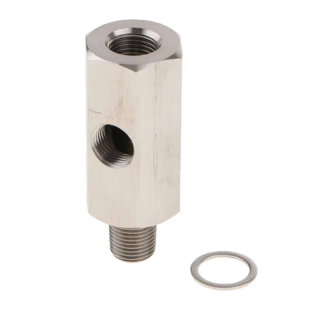 

3 Hole 1/8' BSPT 304 Stainless Steel Oil Pressure Sensor Tee To NPT Adapter Turbo Supply Feed Line Gauge For Car Truck