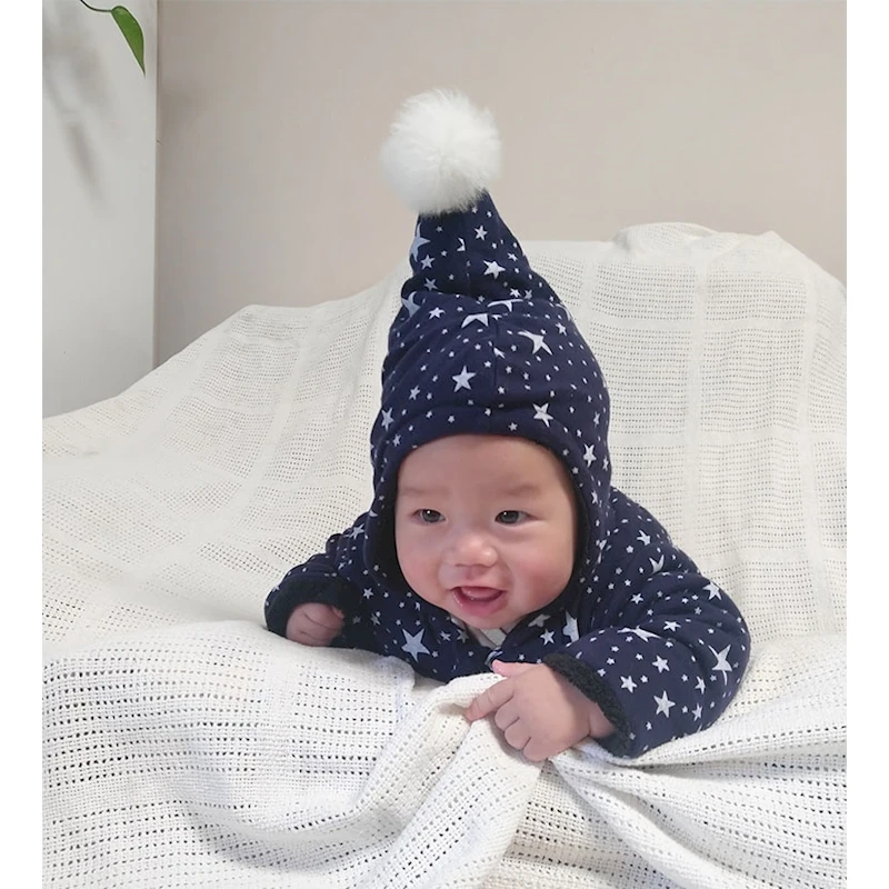 Очень теплое плотное зимнее пальто с капюшоном для малышей, одежда Зимний комбинезон со звездой и шапкой для новорожденных, Fotografia, комбинезон для мальчиков и девочек, одежда боди для детей возрастом от 3 до 18 месяцев