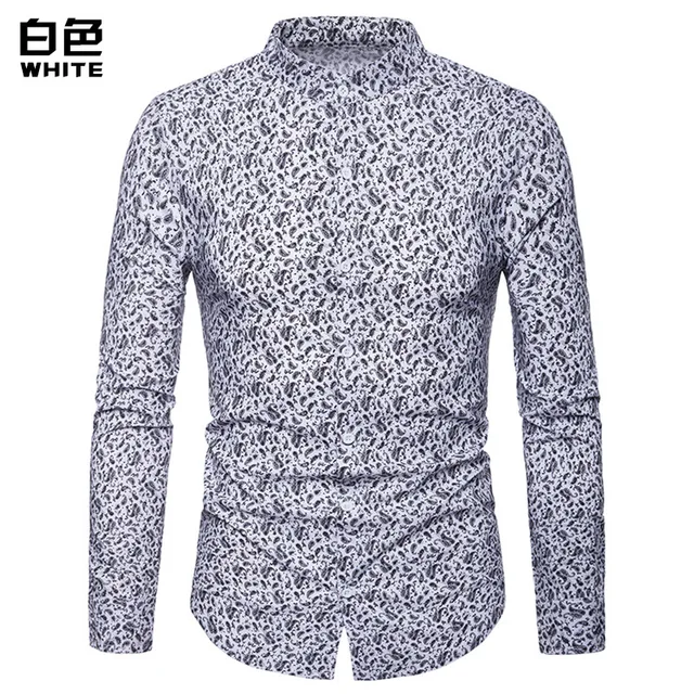 mens long sleeve print shirt