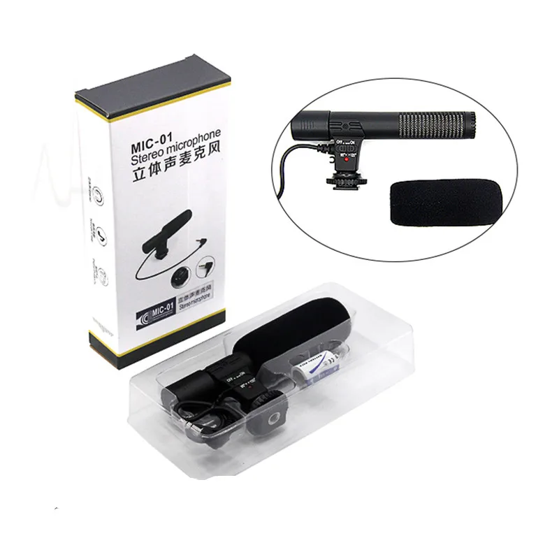

Mic-01 3.5mm Recording Microphone Digital Video DV SLR Camera Studio Stereo Camcorder for Canon Nikon Pentax Camera