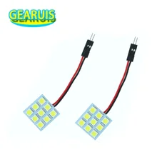 100 компл./лот панель подсветки светодиодный 9 SMD 5050 Светодиодный 9SMD салона подвесной фонарь для чтения дневные ходовые огни 12 V Белый с гирлянда T10 2 адаптер