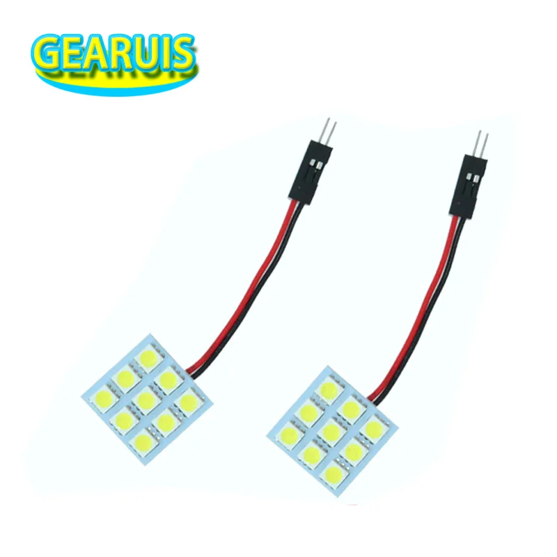 100 компл./лот светодиодная купольная панель 9 SMD 5050 led 9SMD автомобильная лампа для