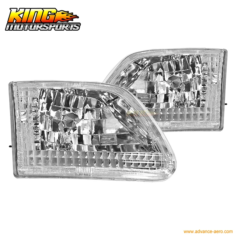 Для 97-99-02 03 Ford F-150 F-250, европейские фары, хромированные, прозрачные, США, внутренние