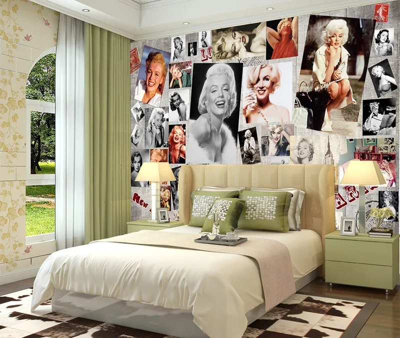 Us 17 54 35 Off Marilyn Monroe Fototapete Benutzerdefinierte 3d Tapete Europa Wandmalereien Schlafzimmer Tv Hintergrund Tapete 3d Foto Tapeten