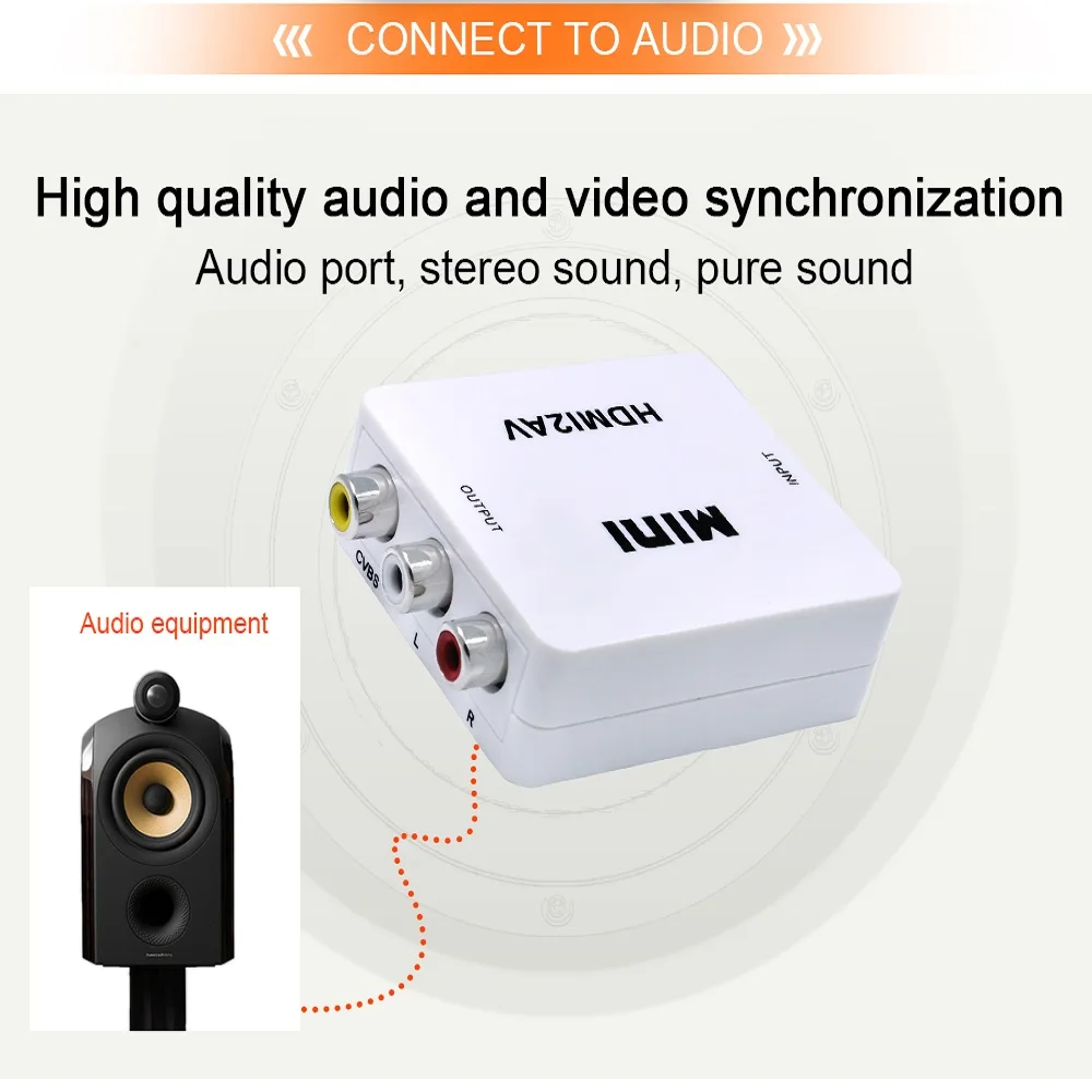 TISHRIC Mini HDMI к RCA AV CVBS Мужской Аудио Видео скейлер композитный конвертер адаптер