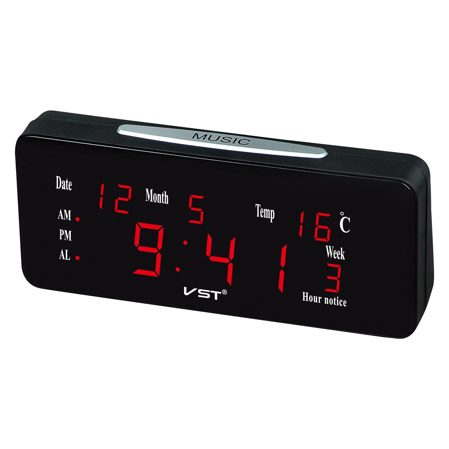 Светодиодный Календарь с большим дисплеем, современные настольные часы, пластиковые цифровые светодиодный настенные часы, светящиеся цифровые настольные часы, светящиеся часы - Цвет: Red
