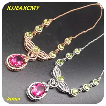

KJJEAXCMY boutique jewels 925 pure silver, Necklace of natural Topaz Blue Lotus powder drop female chain pendant send chain