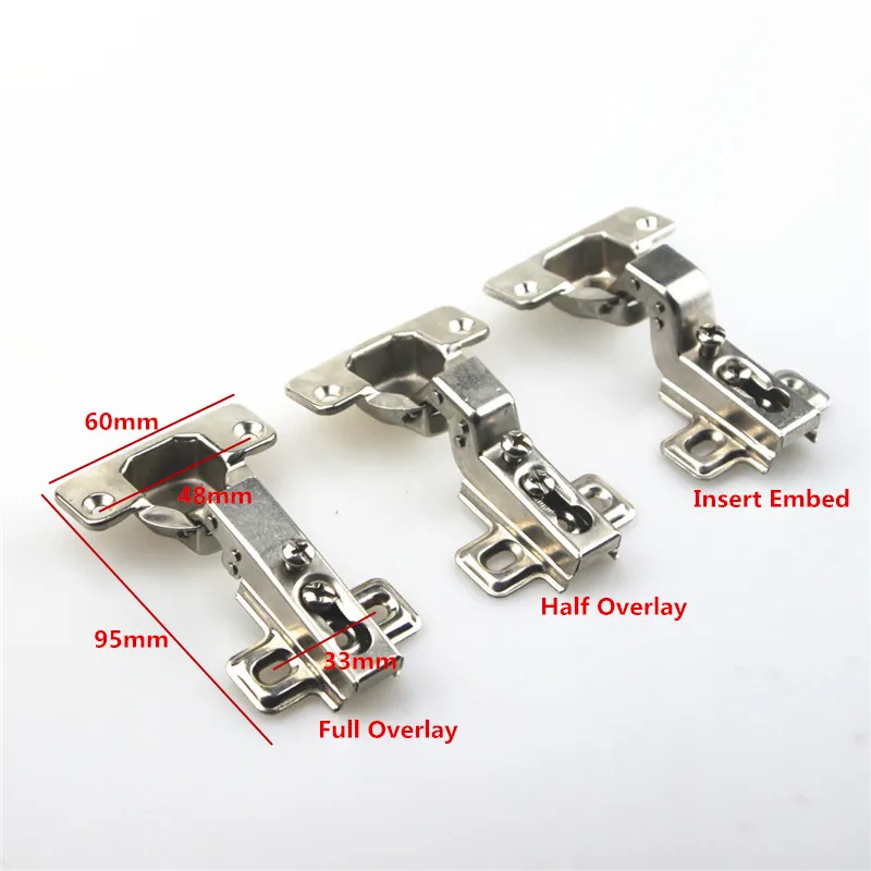 KK&FING Hinge Rustless Iron Hinges Kitchen Cabinet Cupboard Full/Half/Embed Furniture Hardware