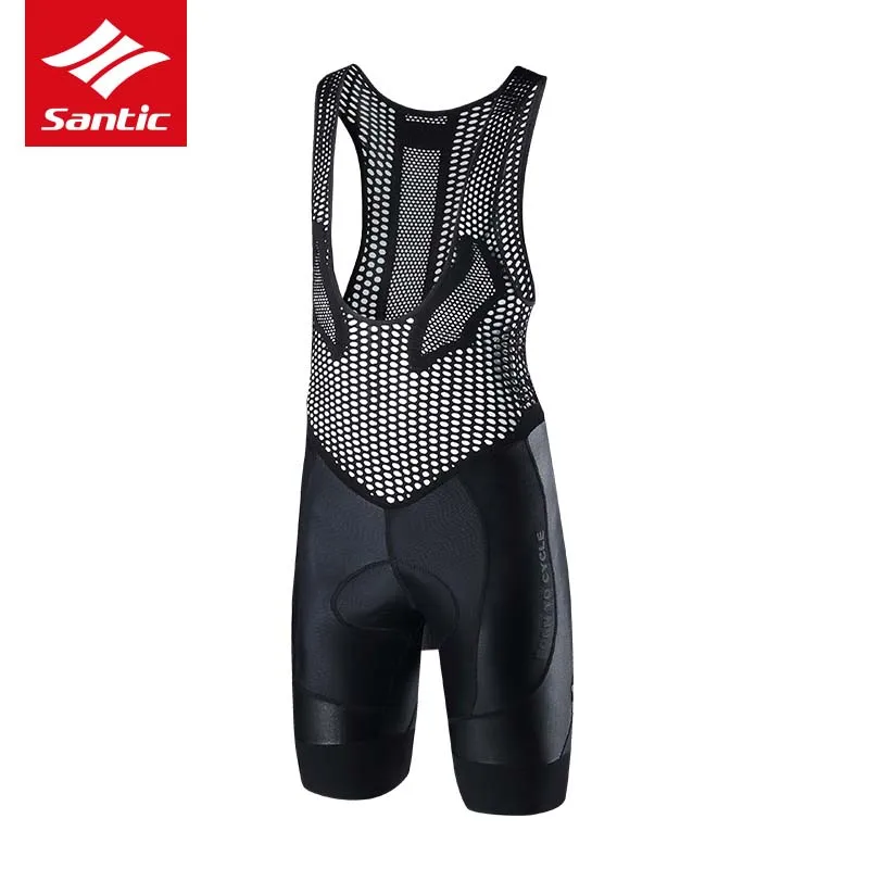 Santic Men Cycling Bib Shorts Bibs 4D Padded for Long Distance Rides