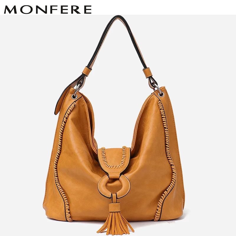 MONFERE Fashion Vegan Leather Top handle Bag Female Tote Ladies Large