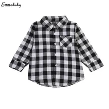 Emmababy мода одежда для малышей Обувь для мальчиков Обувь для девочек плед Проверено рубашка с длинными рукавами верхняя одежда 1 шт. От 1 до 7 лет