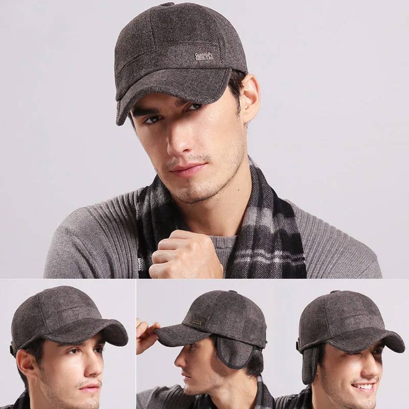 fleece baseball hat with ear flaps