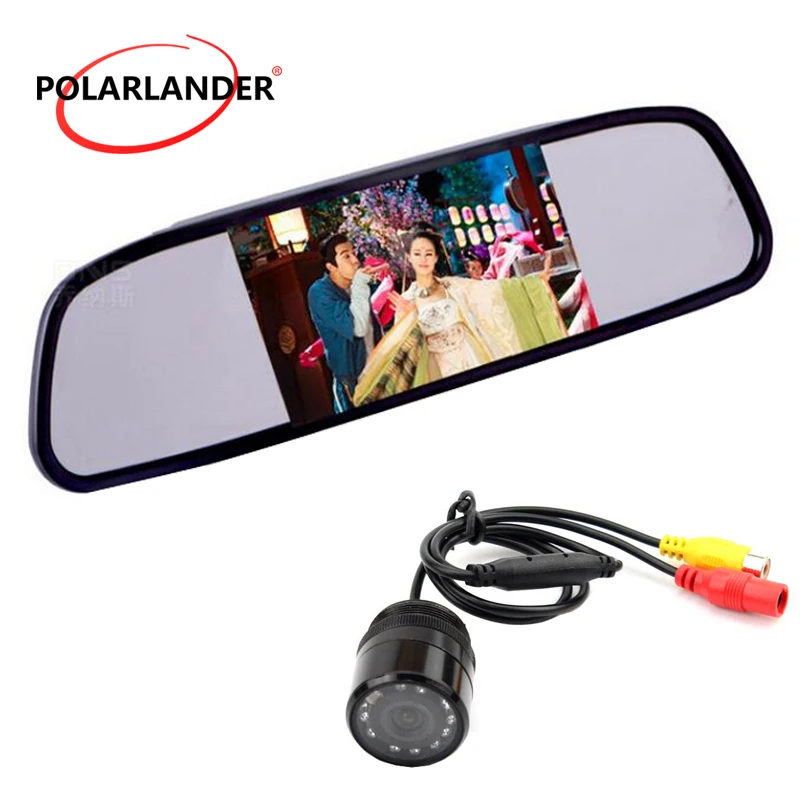Автомобильное Зеркало для салона монитор видео вход Авто DC 12V TFT LCD Автомобильная