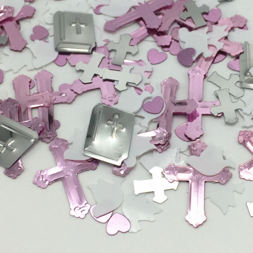 Baptism Confetti 50 Piece Cross Confetti Religious Party Decor Baptism Decorations Cross Table Confetti Communion Confetti