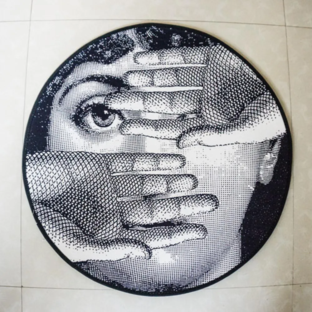 

Round Fashion Carpets for Living Room Decor Doormat Sexy Fornasetti Cartoon Print Floor Mat Carpet Bathroom Anti-slip Rugs