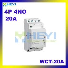 WCT-20A без управление вручную 4-полюсный автоматический бытовой автомат 220VAC 50 Гц 4NO переключатель на din-рейку