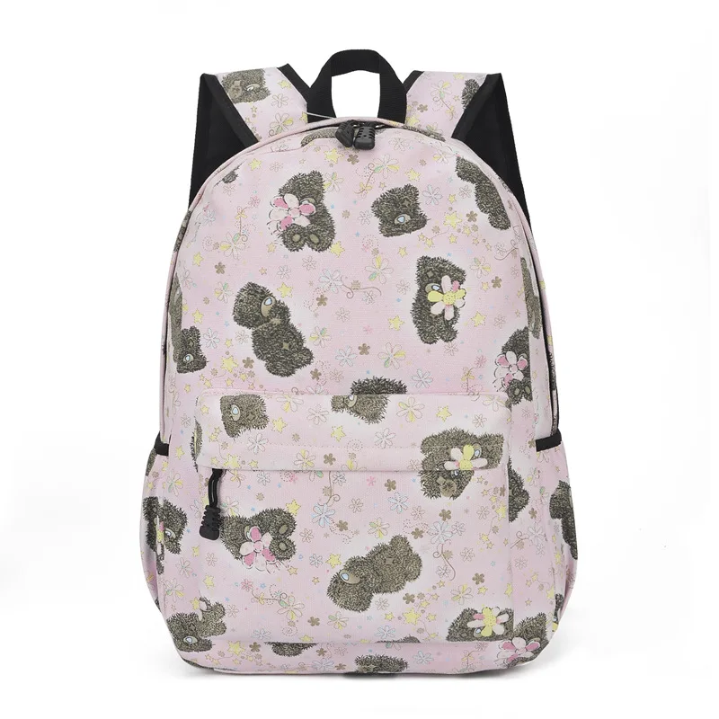 Школьный рюкзак с цветочным принтом, водонепроницаемый, большой емкости, водонепроницаемый рюкзак для девочек, легкий, износостойкий, подходит для начальной школы - Цвет: Хаки