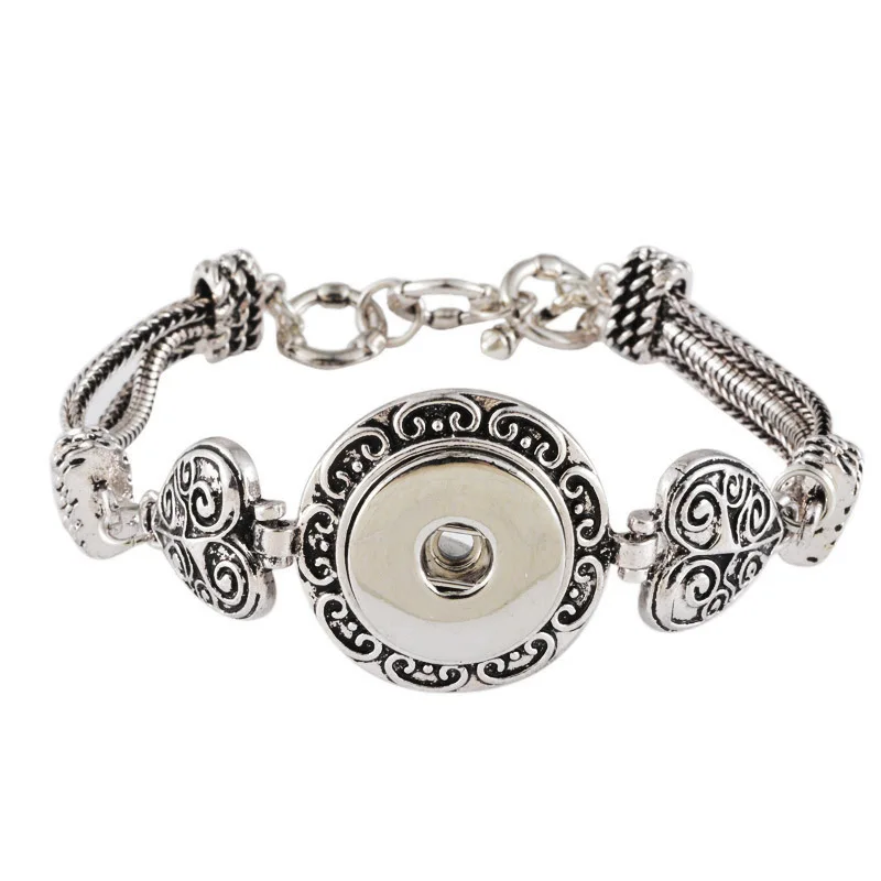 High quality Interchangeable Snap Bracelets Jewelry for 18mm Snaps Fit