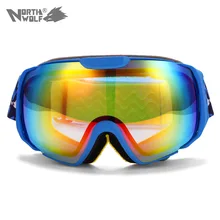 Nueva LOBO DEL NORTE marca UV400 gafas de esquí doble capa anti-vaho gran máscara de esquí gafas de snowboard gafas de esquí hombres mujeres nieve 568