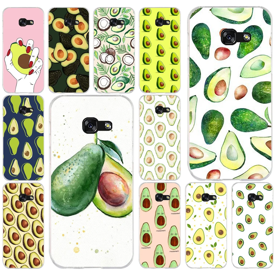 

071FG Cute Avocado Food Pattern Soft Silicone Tpu Cover phone Case for Samsung a3 2016 a5 2017 a6 plus a7 a8 2018 s6 7 8 9