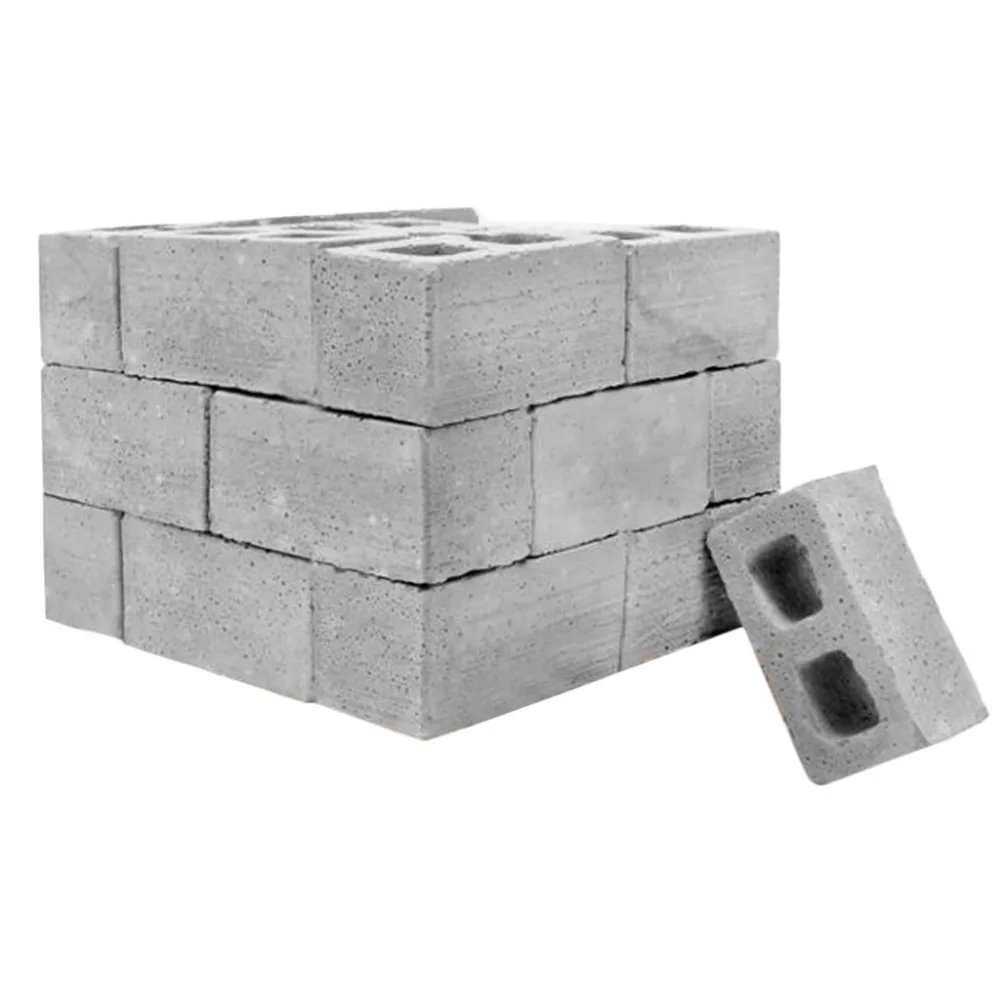 Teaching Class Wall Cement Toy New 32Pcs Mini Cement Cinder Bricks Build Your Own Tiny Wall Mini Red Bricks - Цвет: Gray