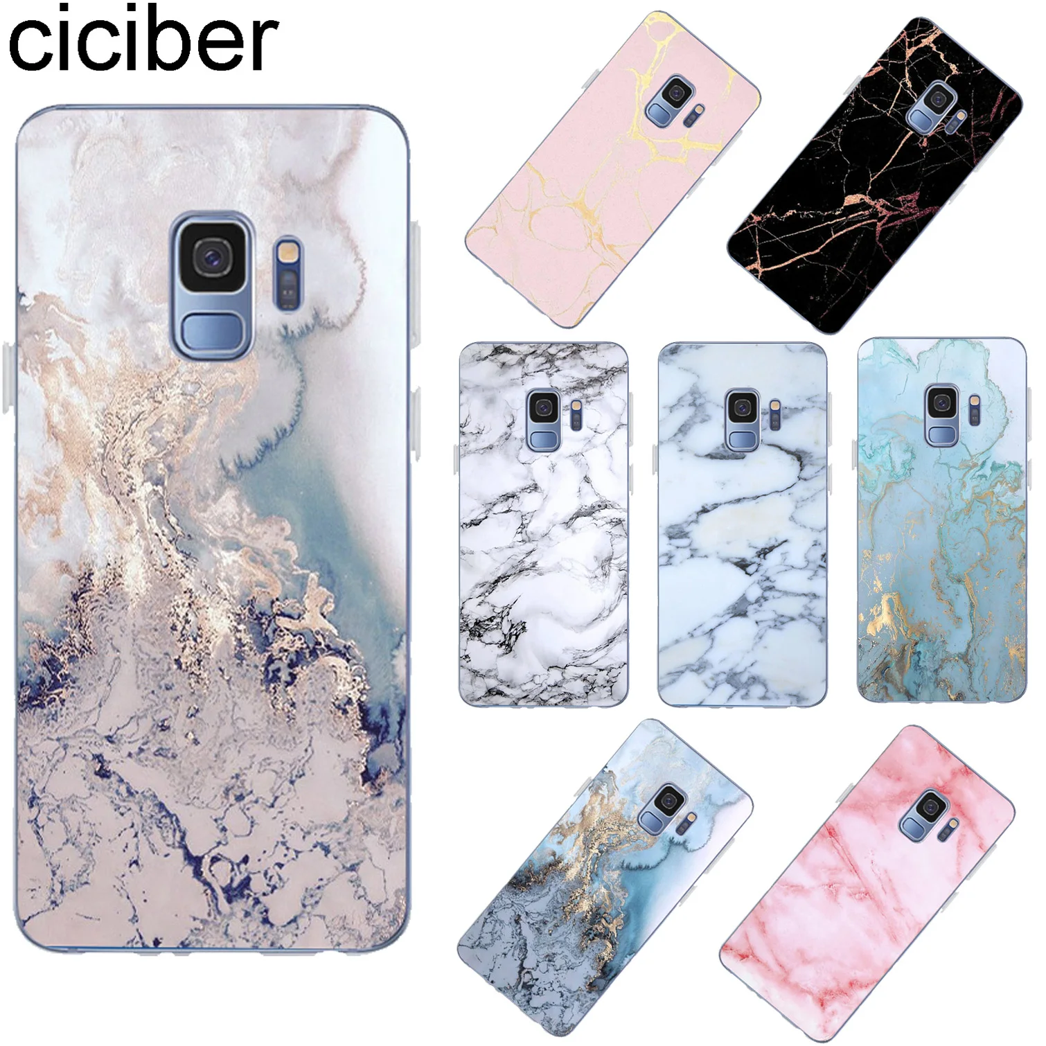 

Ciciber For Samsung Galaxy S8 S9 Plus Back Cover Soft Silicone TPU Phone Cases For S5 S7 S6 Edge S5 mini Marbling Coque Fundas