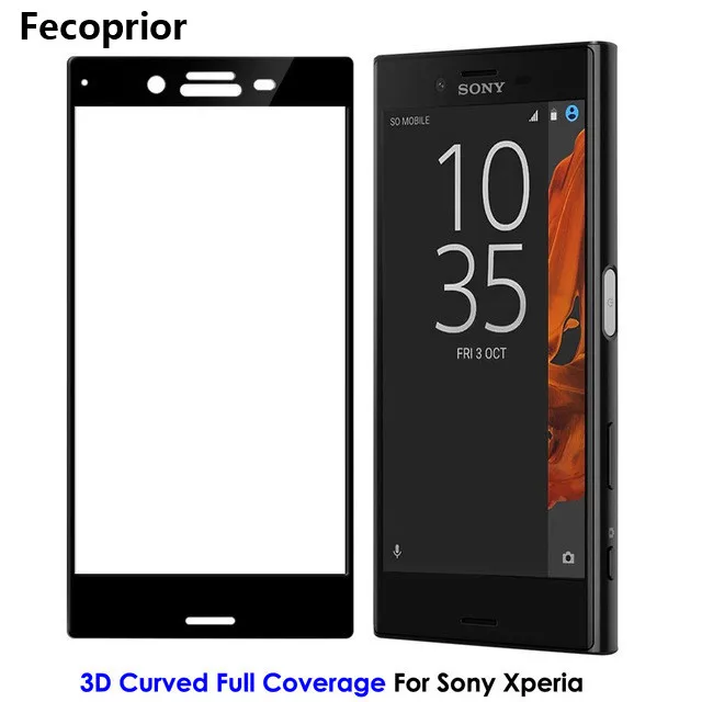 Закаленное стекло Fecoprior XA1 XZ1 XZS для Sony Xperia XZ XZ1Compact 3D с изогнутыми краями полное
