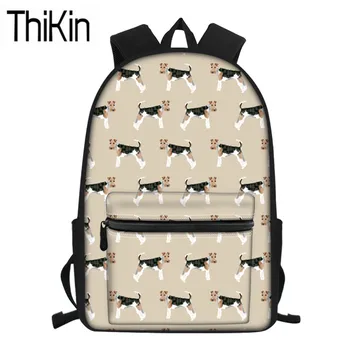 

THIKIN Children School Bags for Kids Fox Terrier Printing Shoulder Backpack Women Large Laptop Bags Teen Girls Primary Schoolbag