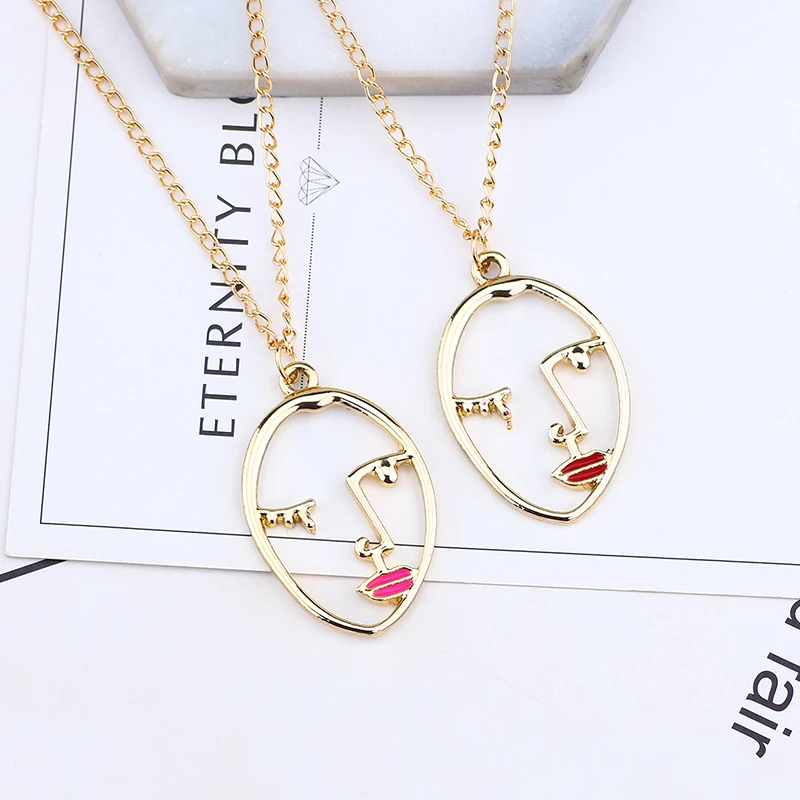 Женское ожерелье с подвеской в виде абстрактного лица|fashion necklace|necklace fashionpendant necklace