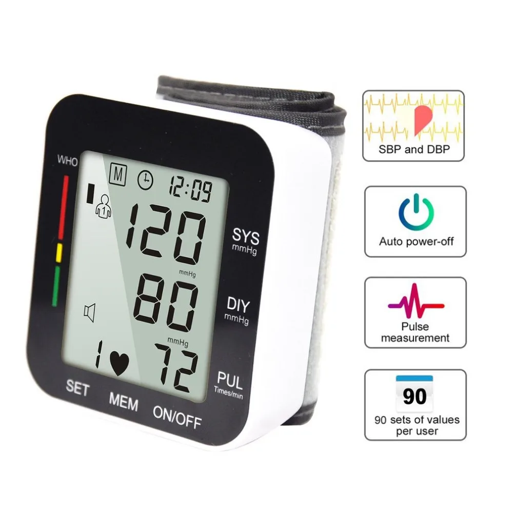 

Accurate Measure Health Care Automatic Digital Wrist Band Blood Pressure Monitor Meter Heartbeat Sphygmomanometer Tonometer