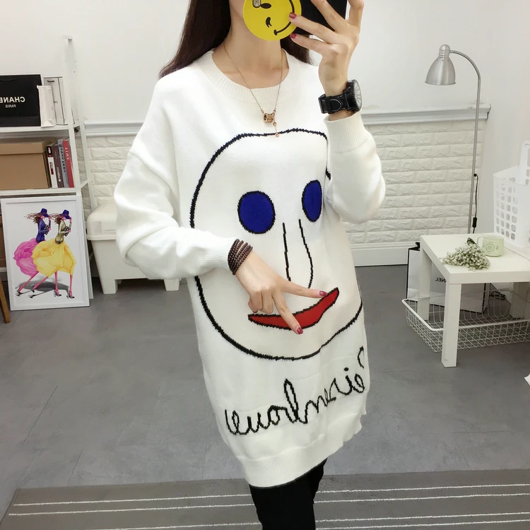 New 2017 Autumn Casual Women Sweater Print O-Neck Women's Sweaters Clothes Pullovers Fashion Ladies Pullover Clothing Tops | Женская